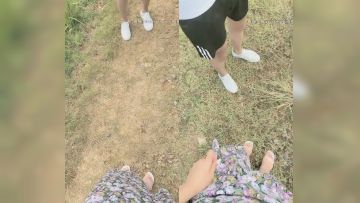 阳光明媚适合野战 喜欢操啊操的漂亮00后美女〖草了草〗乡间啪啪野战真刺激 无套后入站炮爽了一会就射了 高清源码录制