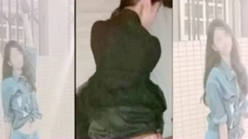 衣服都来不及脱就被男朋友后入了