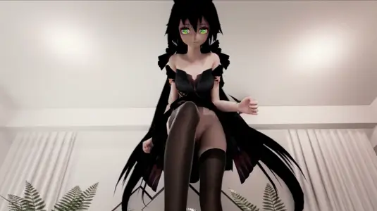 3d黑发洛天依跳舞