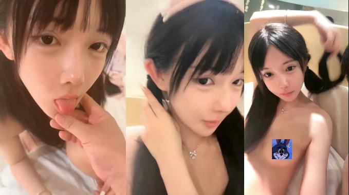 双马尾甜美嫩妹女神可盐可甜，漂亮的脸蛋下隐藏着骚母狗的灵魂上位骑乘骚劲十足